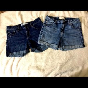Denim shorts Garage size 5 dark and light wash two pairs! Cuffed euc